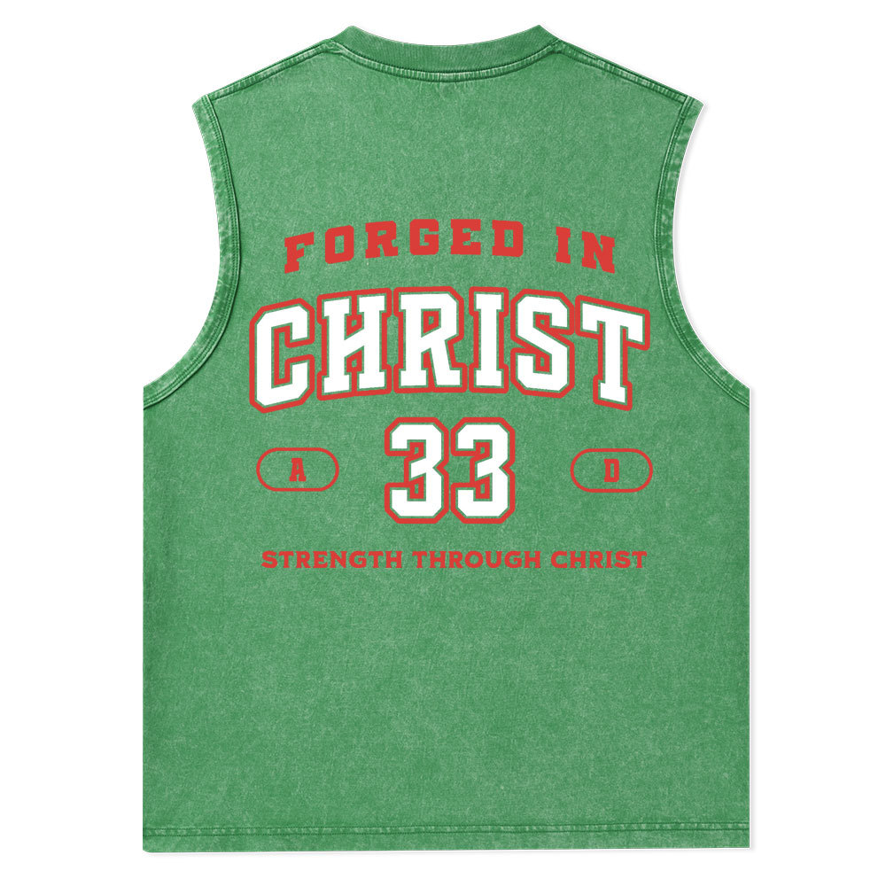 Forged In Christ Christian Washed Tank Top