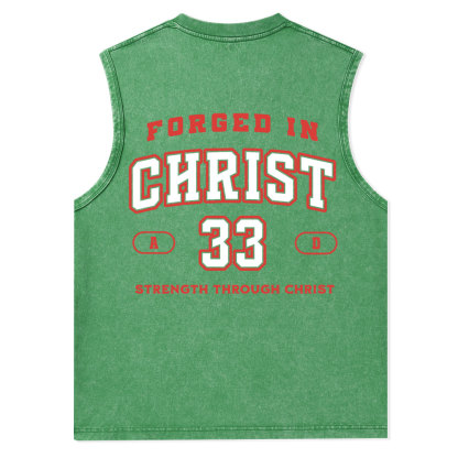 Forged In Christ Christian Washed Tank Top