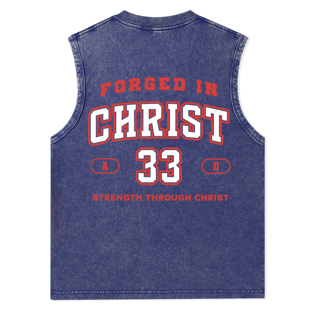 Forged In Christ Christian Washed Tank Top