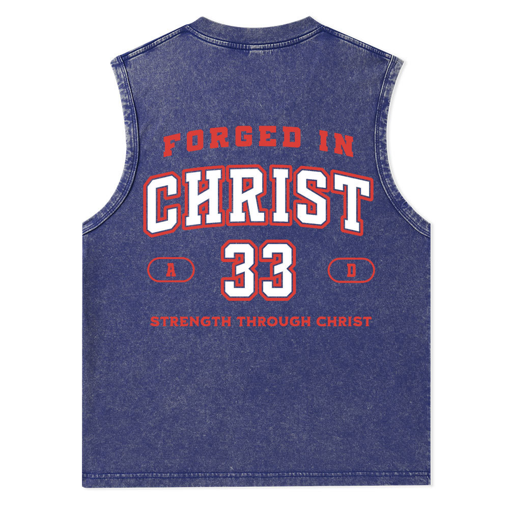 Forged In Christ Christian Washed Tank Top