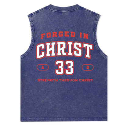 Forged In Christ Christian Washed Tank Top