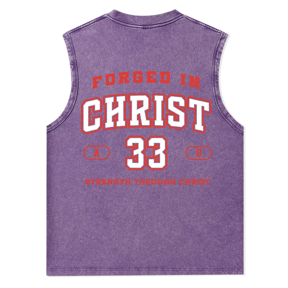 Forged In Christ Christian Washed Tank Top