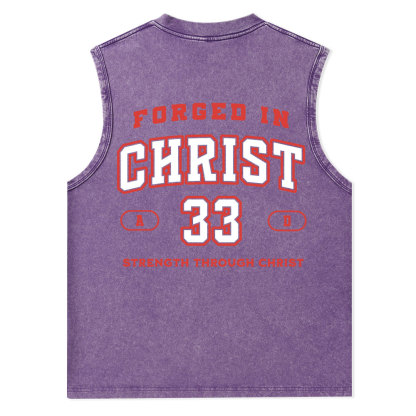 Forged In Christ Christian Washed Tank Top