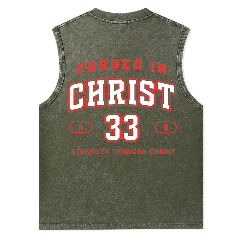 Forged In Christ Christian Washed Tank Top
