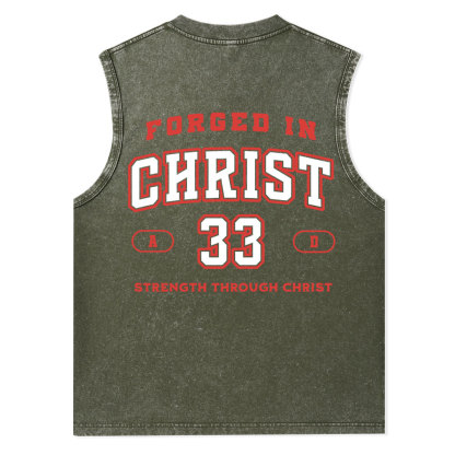 Forged In Christ Christian Washed Tank Top