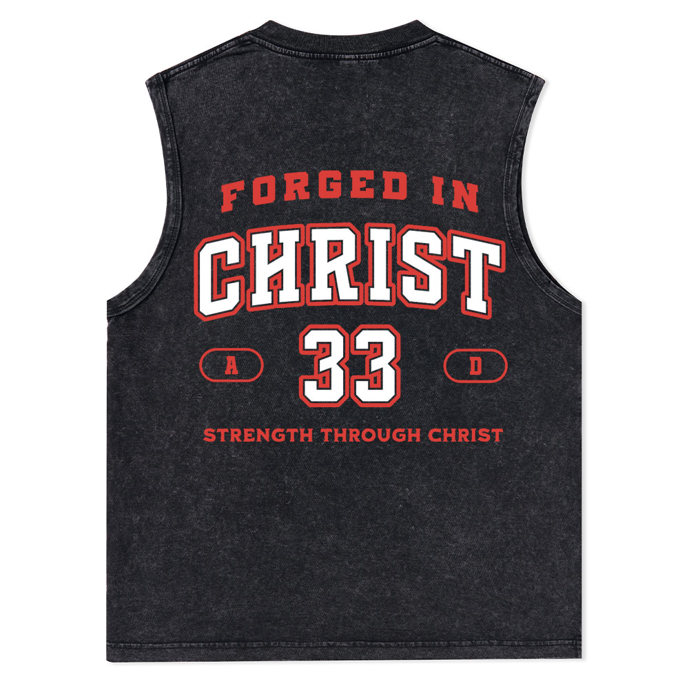 Forged In Christ Christian Washed Tank Top