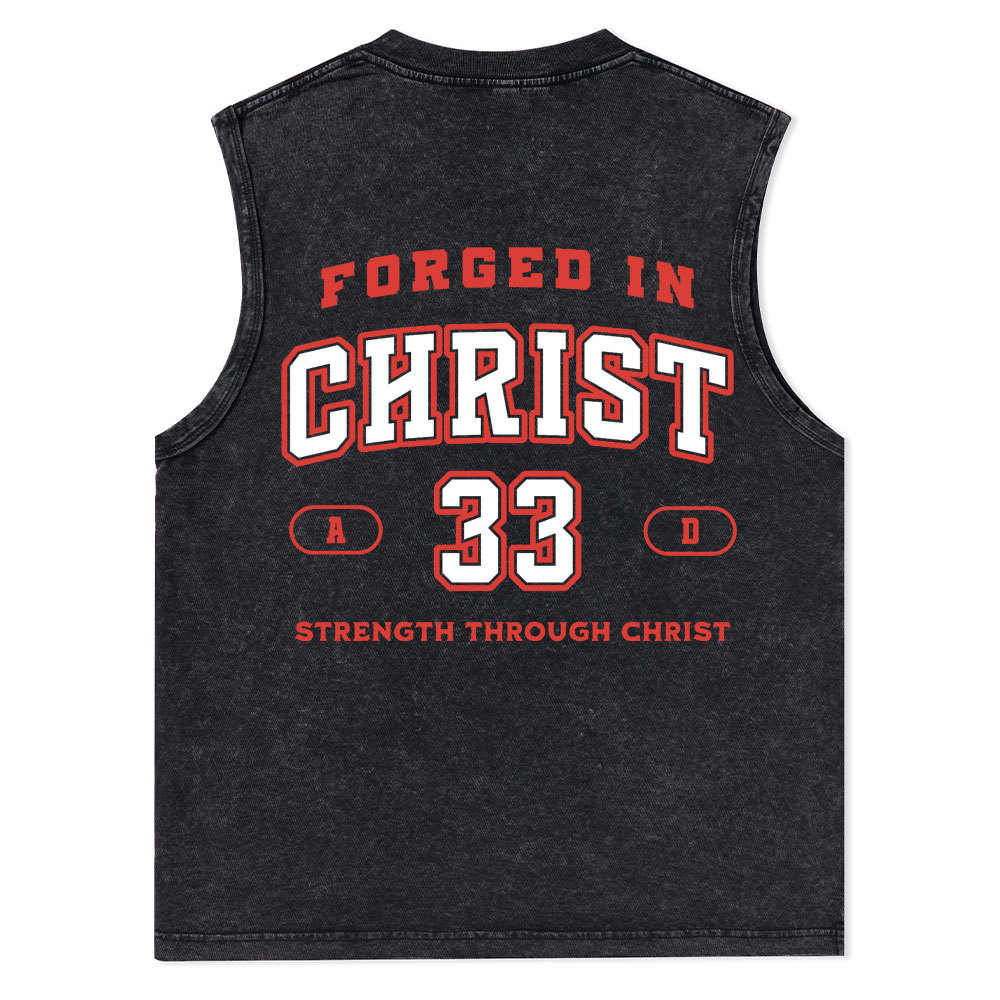 Forged In Christ Christian Washed Tank Top
