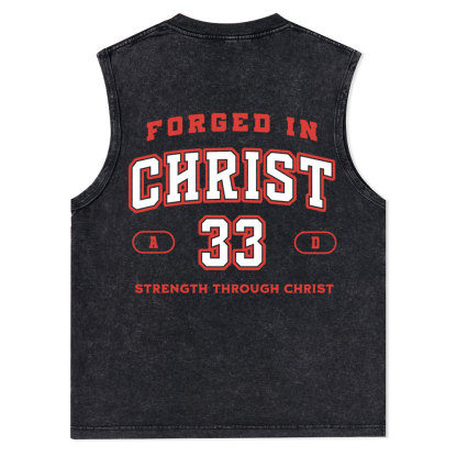 Forged In Christ Christian Washed Tank Top