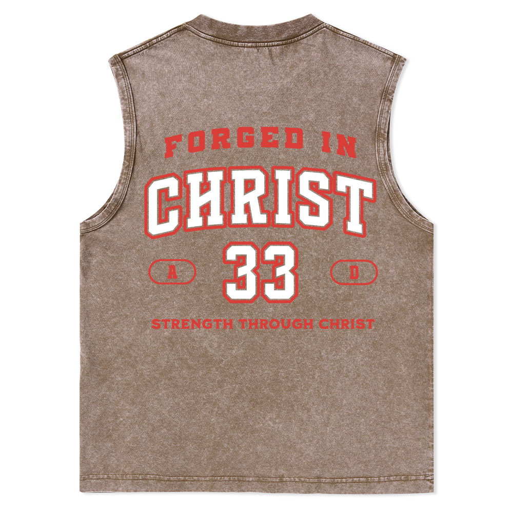 Forged In Christ Christian Washed Tank Top