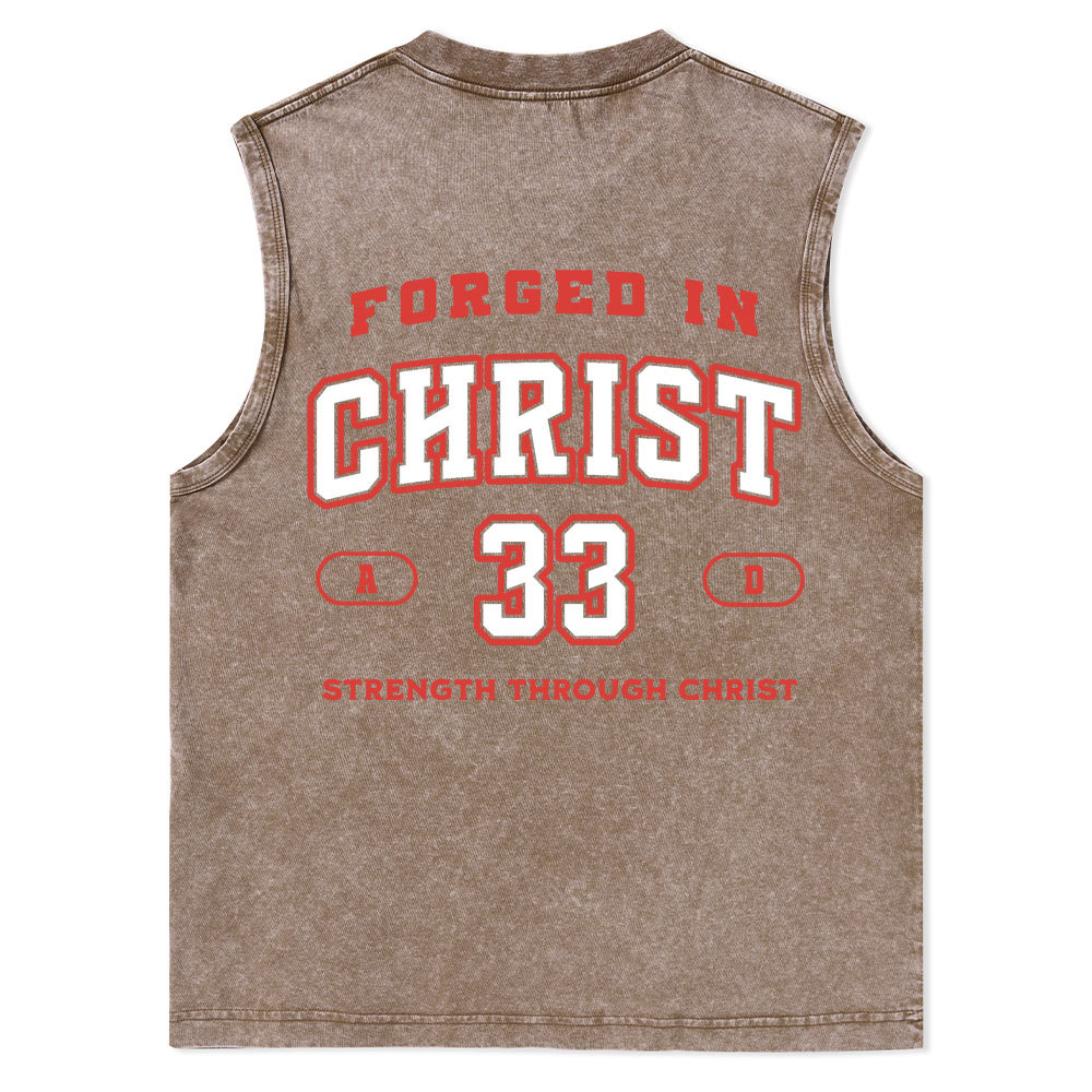 Forged In Christ Christian Washed Tank Top