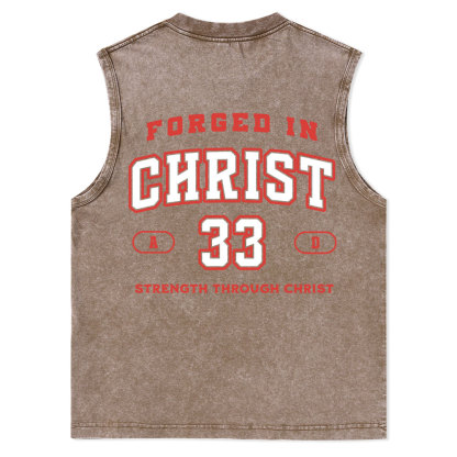 Forged In Christ Christian Washed Tank Top