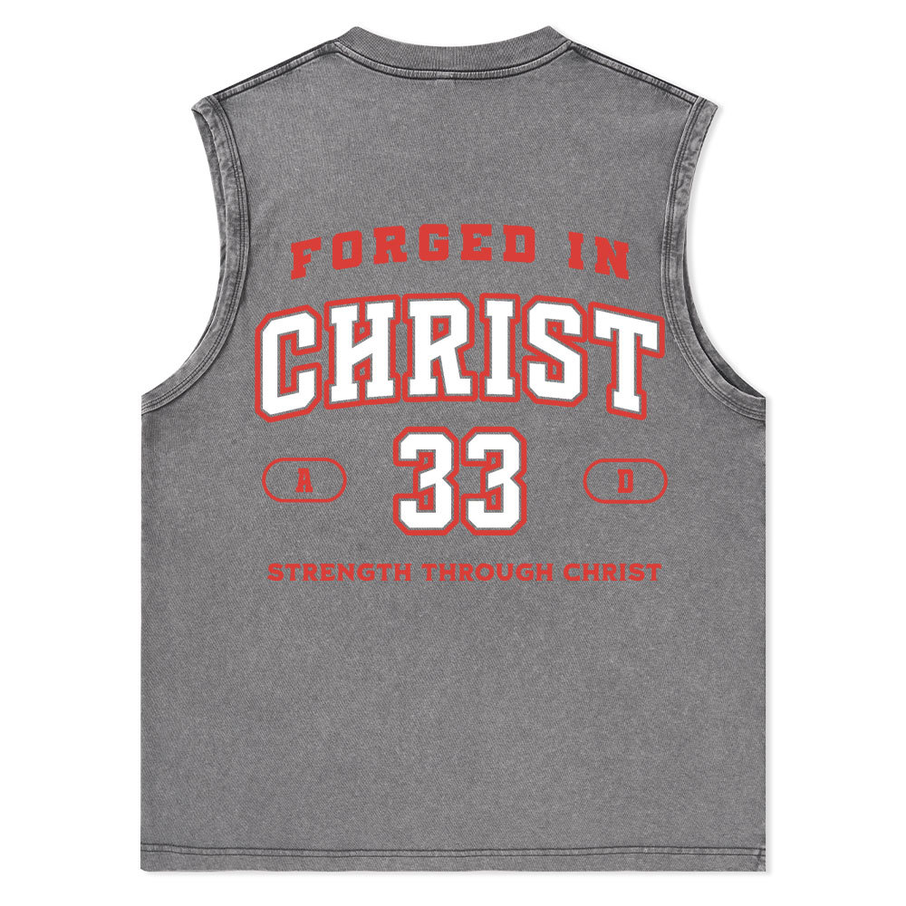 Forged In Christ Christian Washed Tank Top