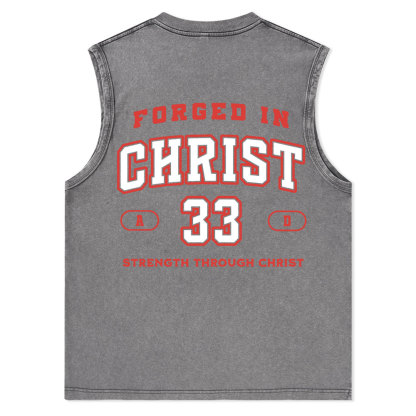 Forged In Christ Christian Washed Tank Top