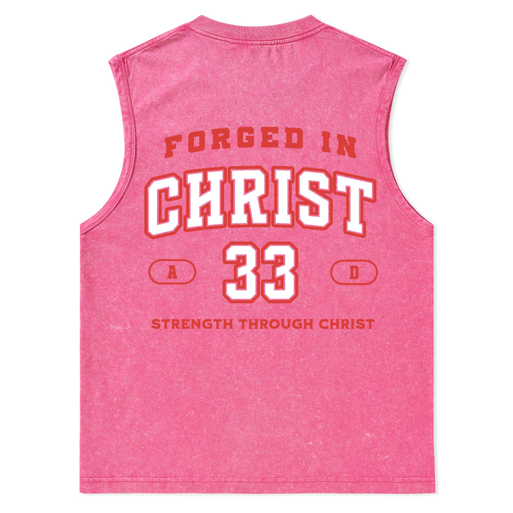 Forged In Christ Christian Washed Tank Top