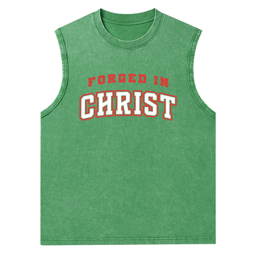 Forged In Christ Christian Washed Tank Top