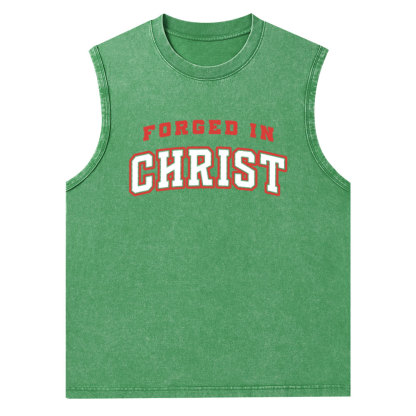 Forged In Christ Christian Washed Tank Top