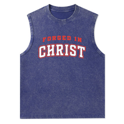 Forged In Christ Christian Washed Tank Top