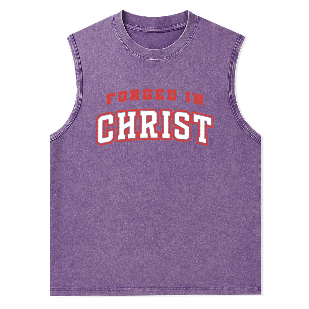 Forged In Christ Christian Washed Tank Top