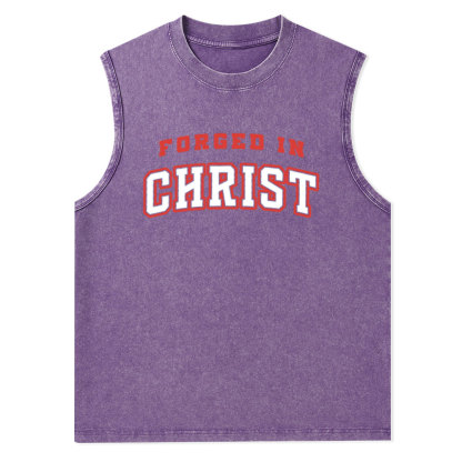 Forged In Christ Christian Washed Tank Top