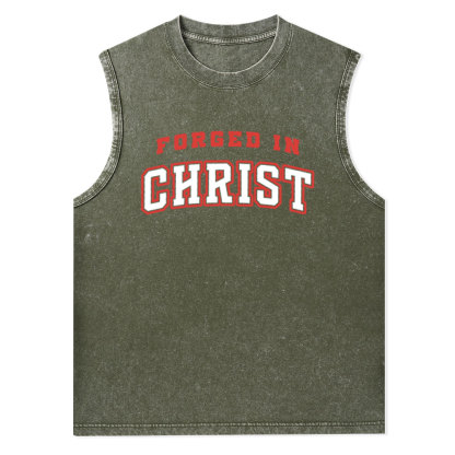 Forged In Christ Christian Washed Tank Top