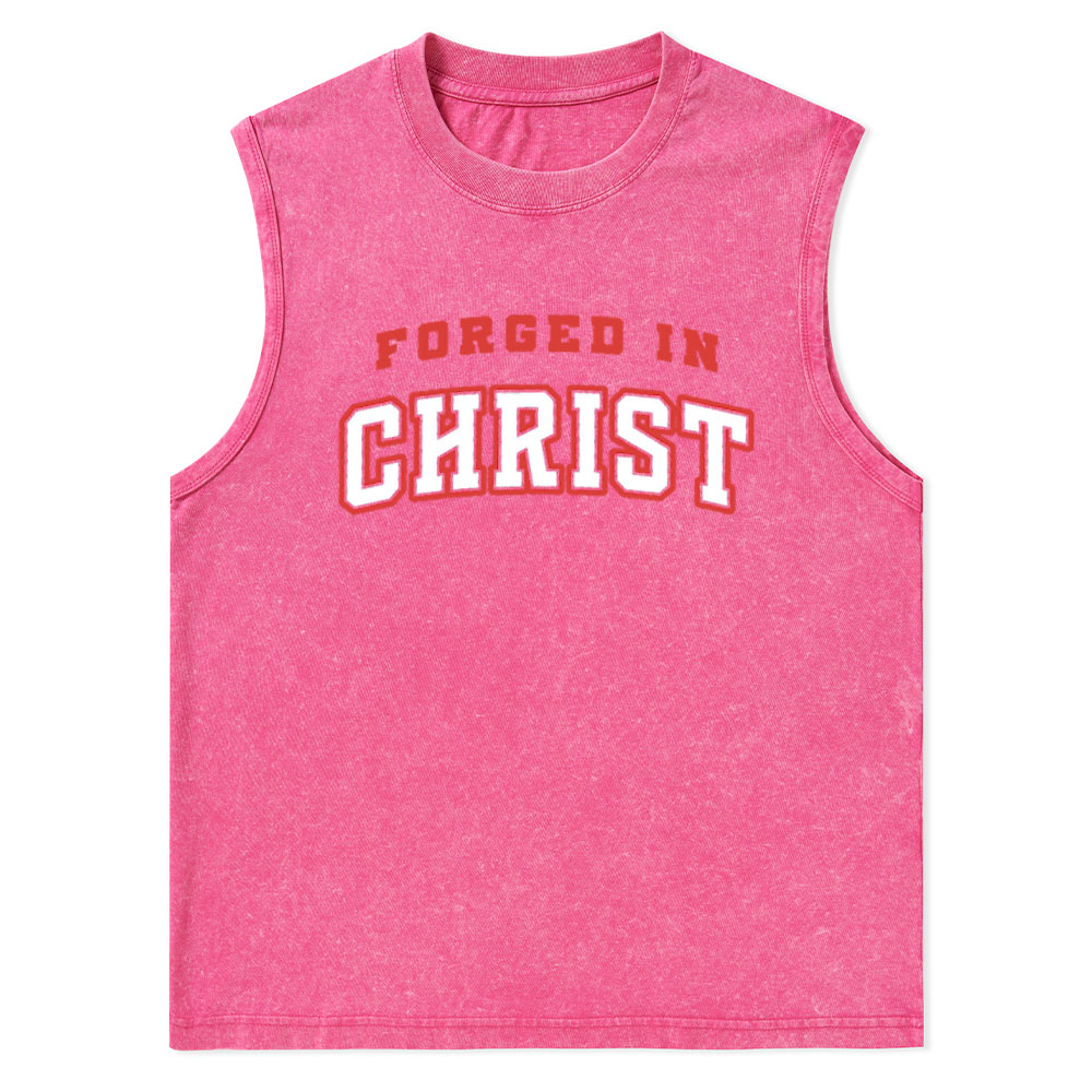 Forged In Christ Christian Washed Tank Top