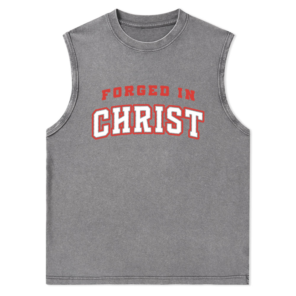 Forged In Christ Christian Washed Tank Top