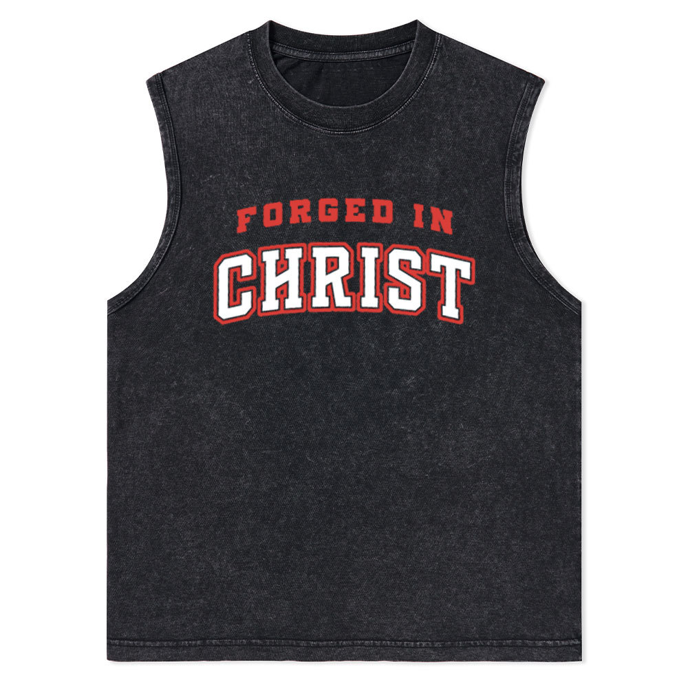 Forged In Christ Christian Washed Tank Top