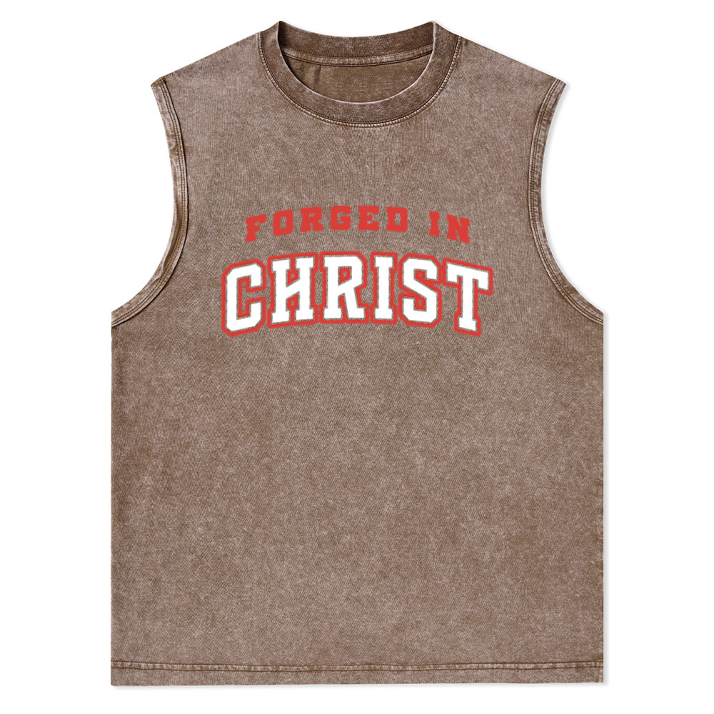 Forged In Christ Christian Washed Tank Top