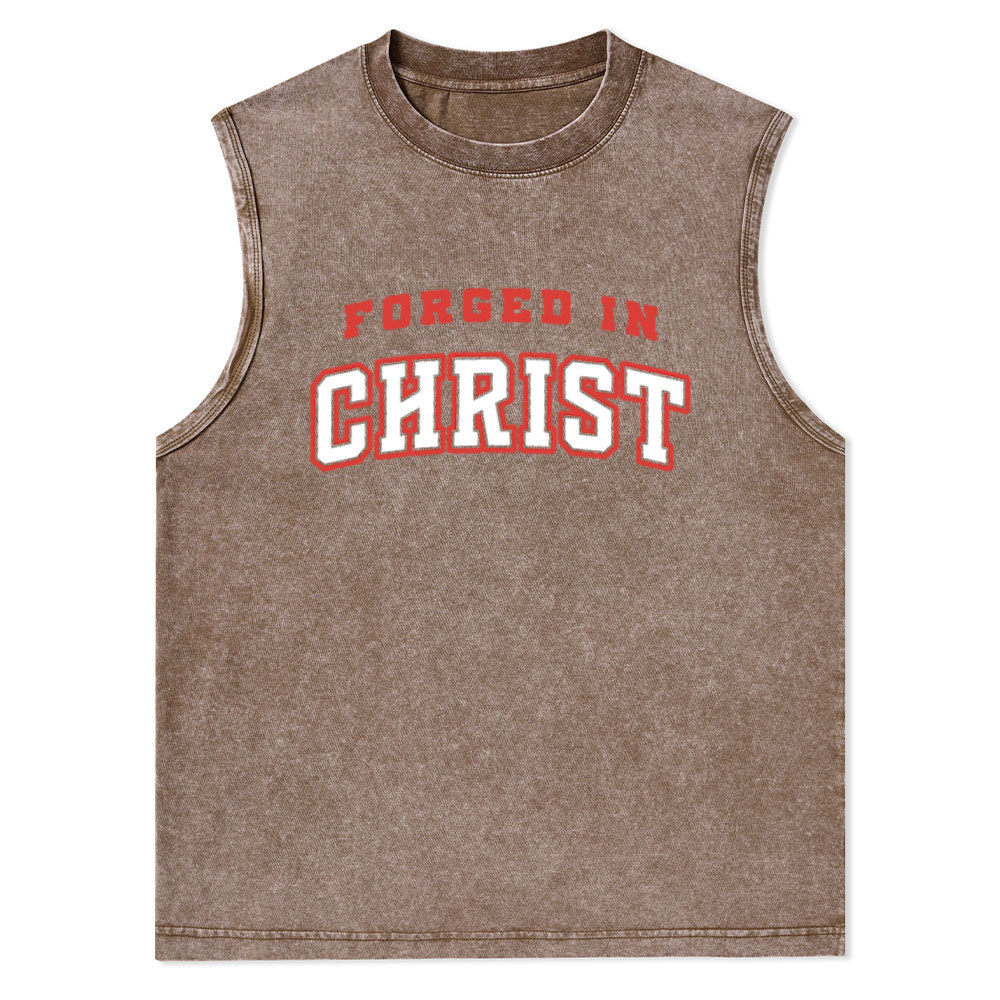 Forged In Christ Christian Washed Tank Top