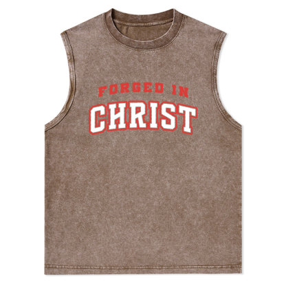 Forged In Christ Christian Washed Tank Top