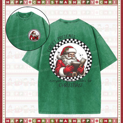 Forget Presents Everyone's Getting Bibles For Christmas Christian Washed T-Shirt