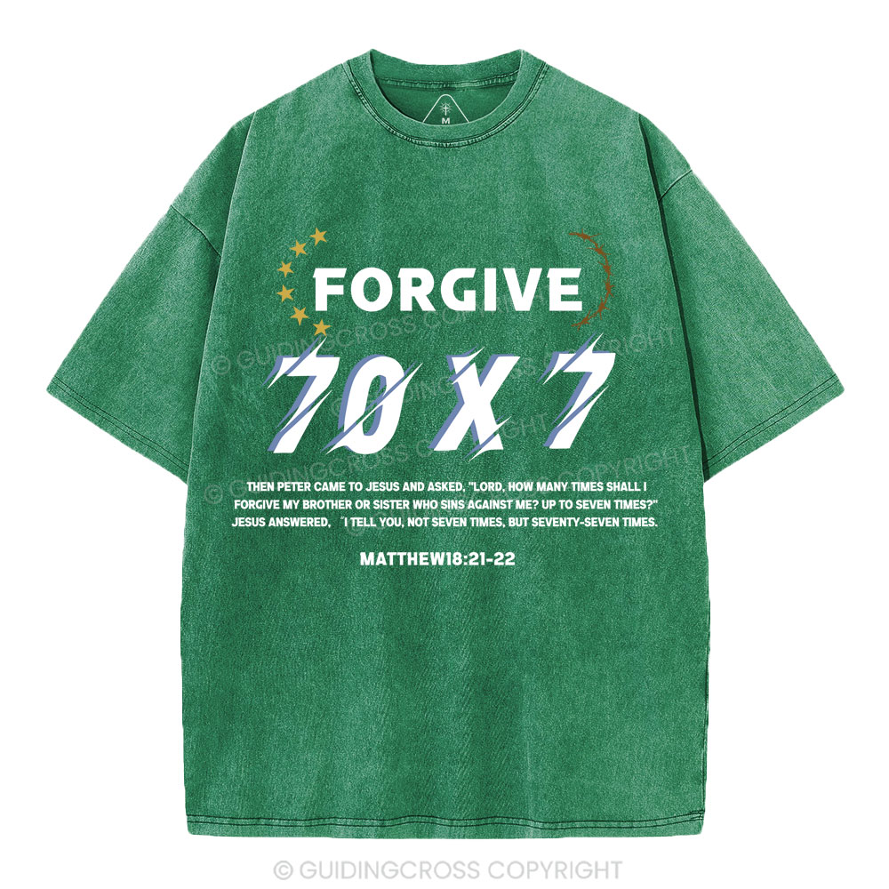 Forgive 70X7 Christian Washed T-Shirt