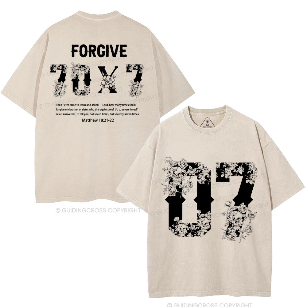 Forgive 70X7 Christian Washed T-Shirt