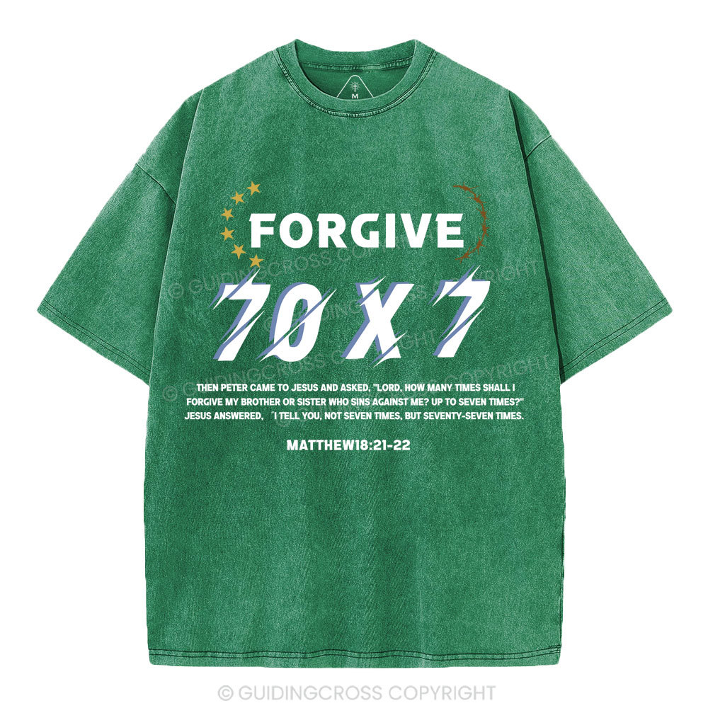 Forgive 70X7 Christian Washed T-Shirt