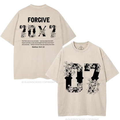 Forgive 70X7 Christian Washed T-Shirt