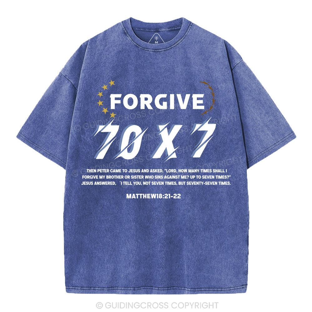 Forgive 70X7 Christian Washed T-Shirt