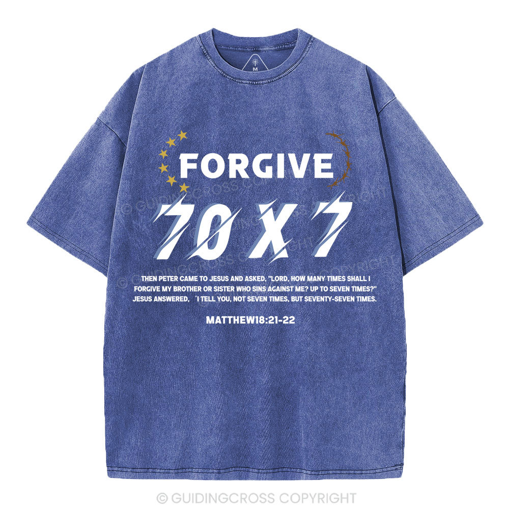 Forgive 70X7 Christian Washed T-Shirt