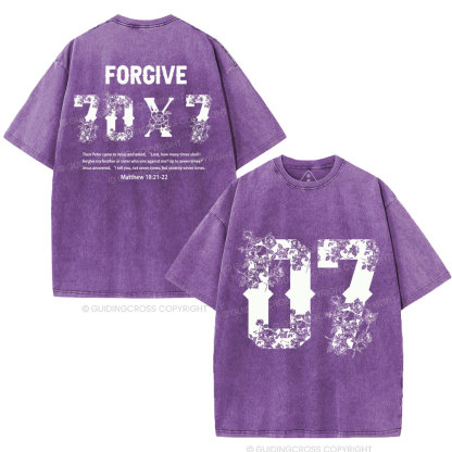 Forgive 70X7 Christian Washed T-Shirt