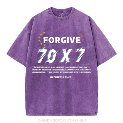Forgive 70X7 Christian Washed T-Shirt