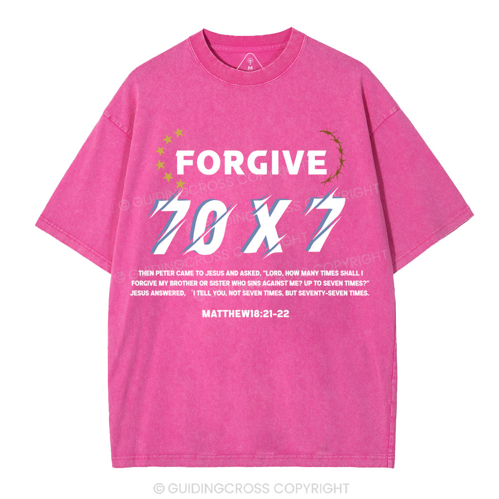 Forgive 70X7 Christian Washed T-Shirt