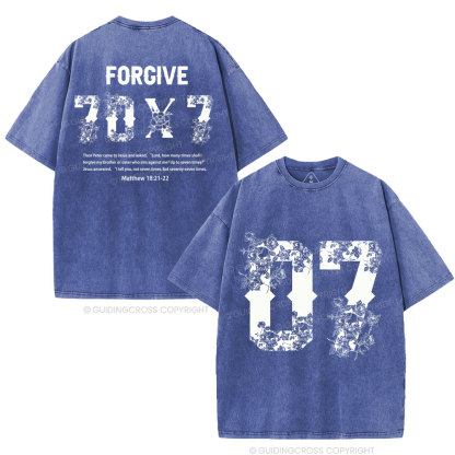 Forgive 70X7 Christian Washed T-Shirt