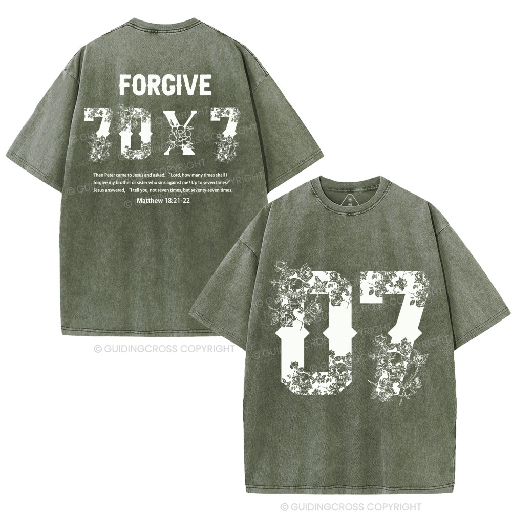 Forgive 70X7 Christian Washed T-Shirt