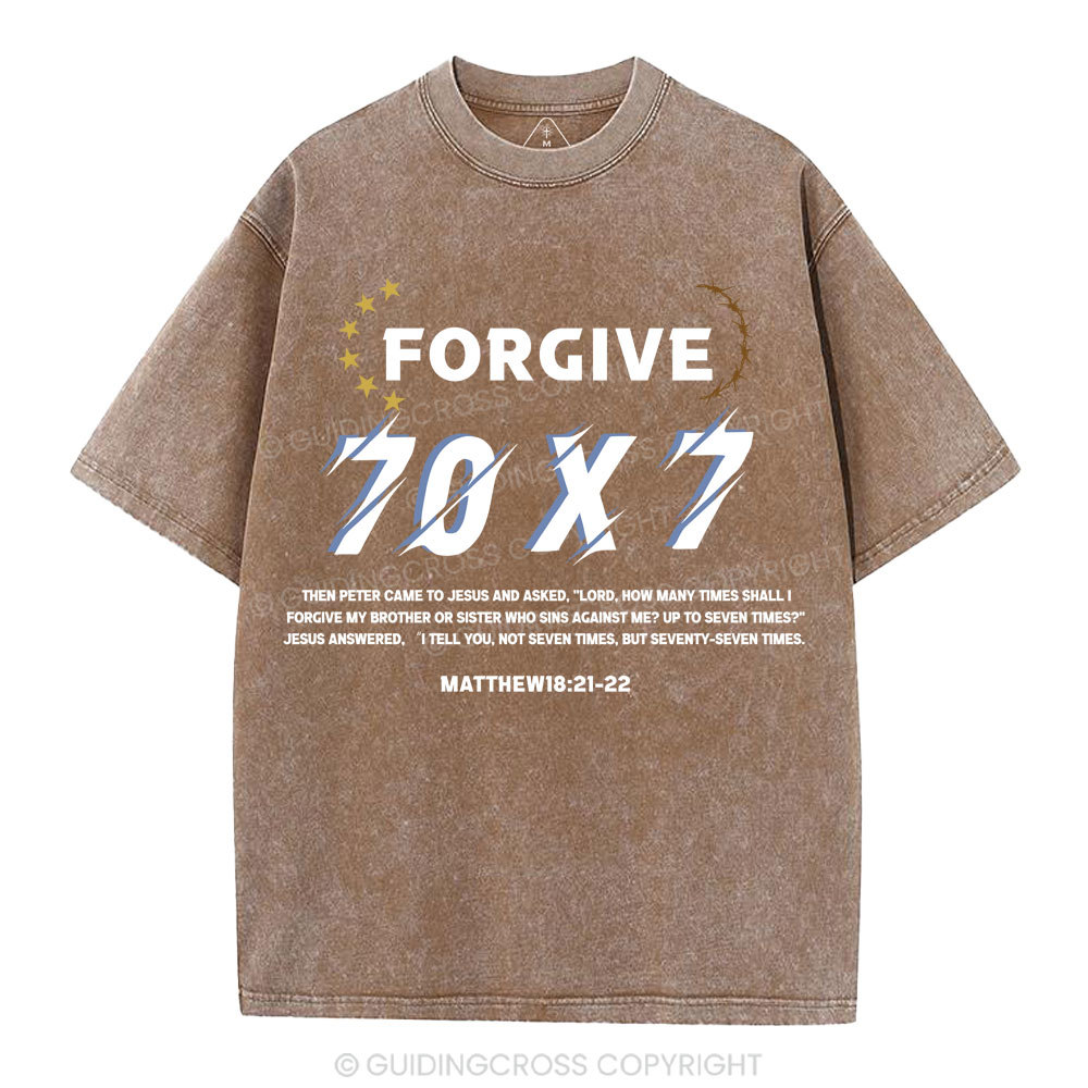 Forgive 70X7 Christian Washed T-Shirt