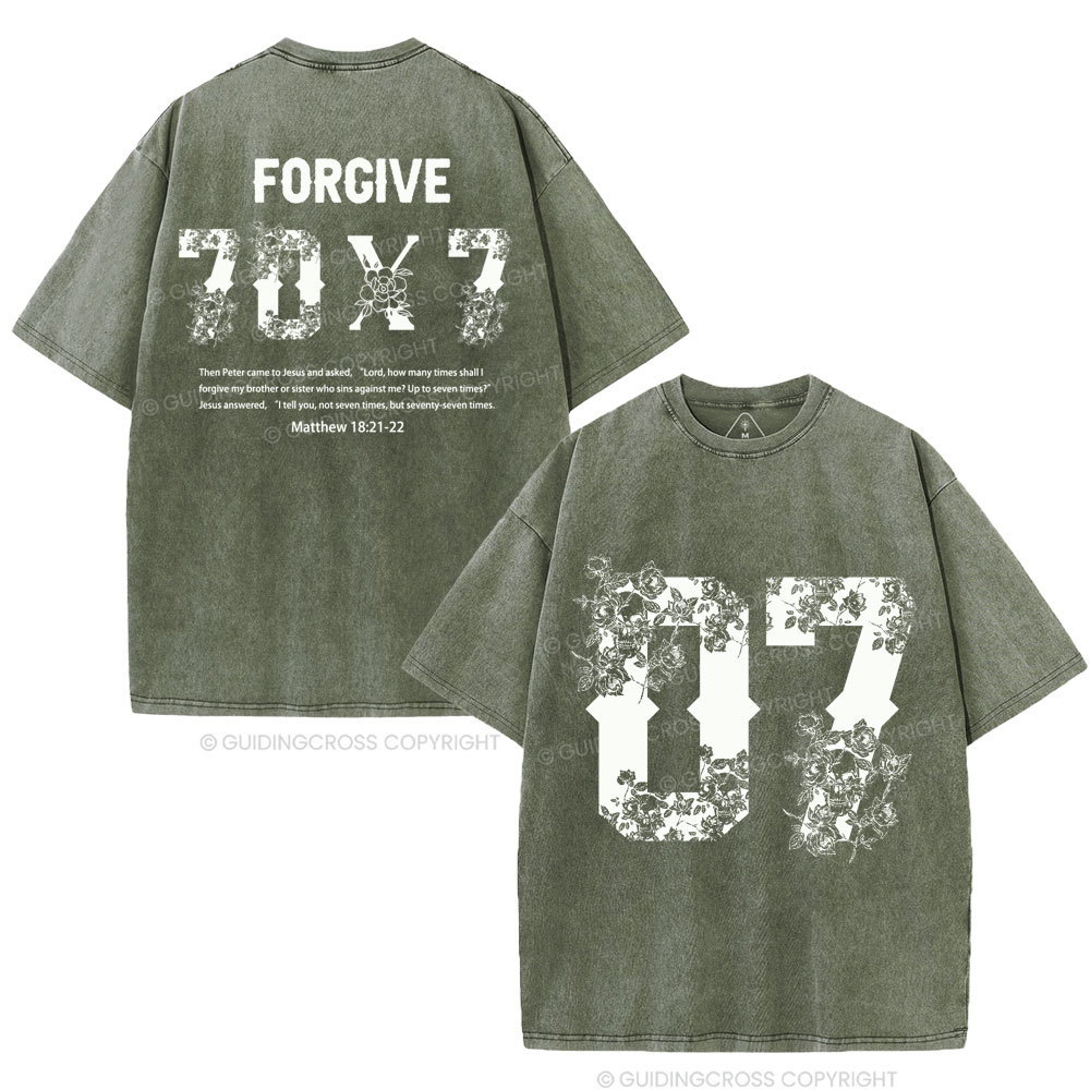 Forgive 70X7 Christian Washed T-Shirt