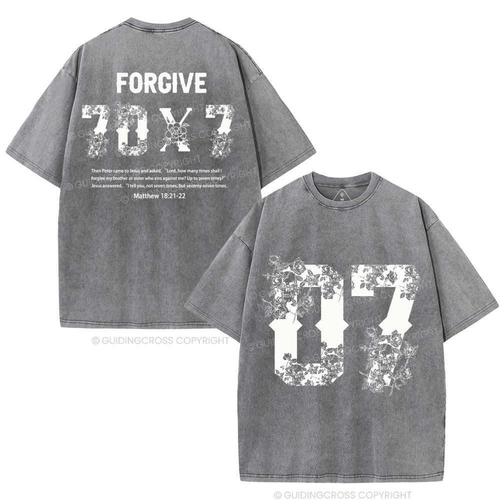 Forgive 70X7 Christian Washed T-Shirt