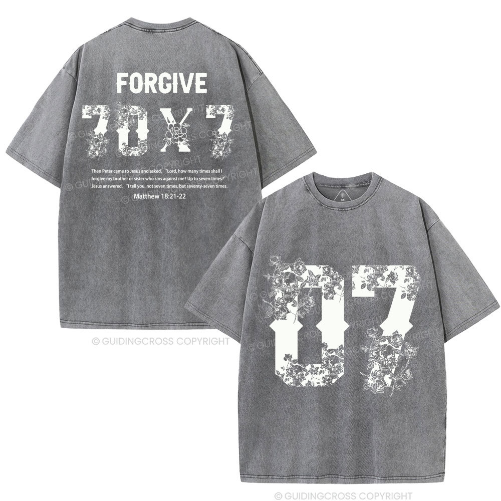 Forgive 70X7 Christian Washed T-Shirt