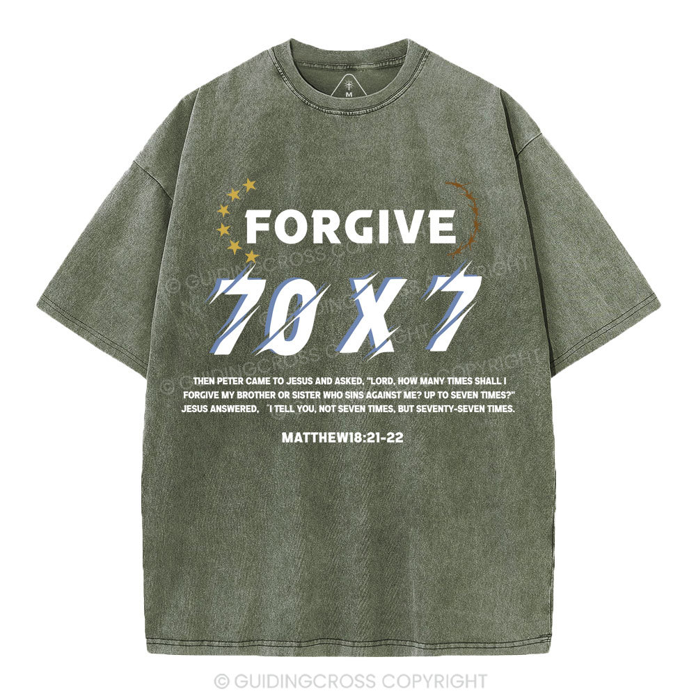 Forgive 70X7 Christian Washed T-Shirt