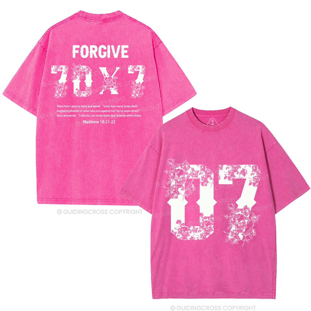 Forgive 70X7 Christian Washed T-Shirt