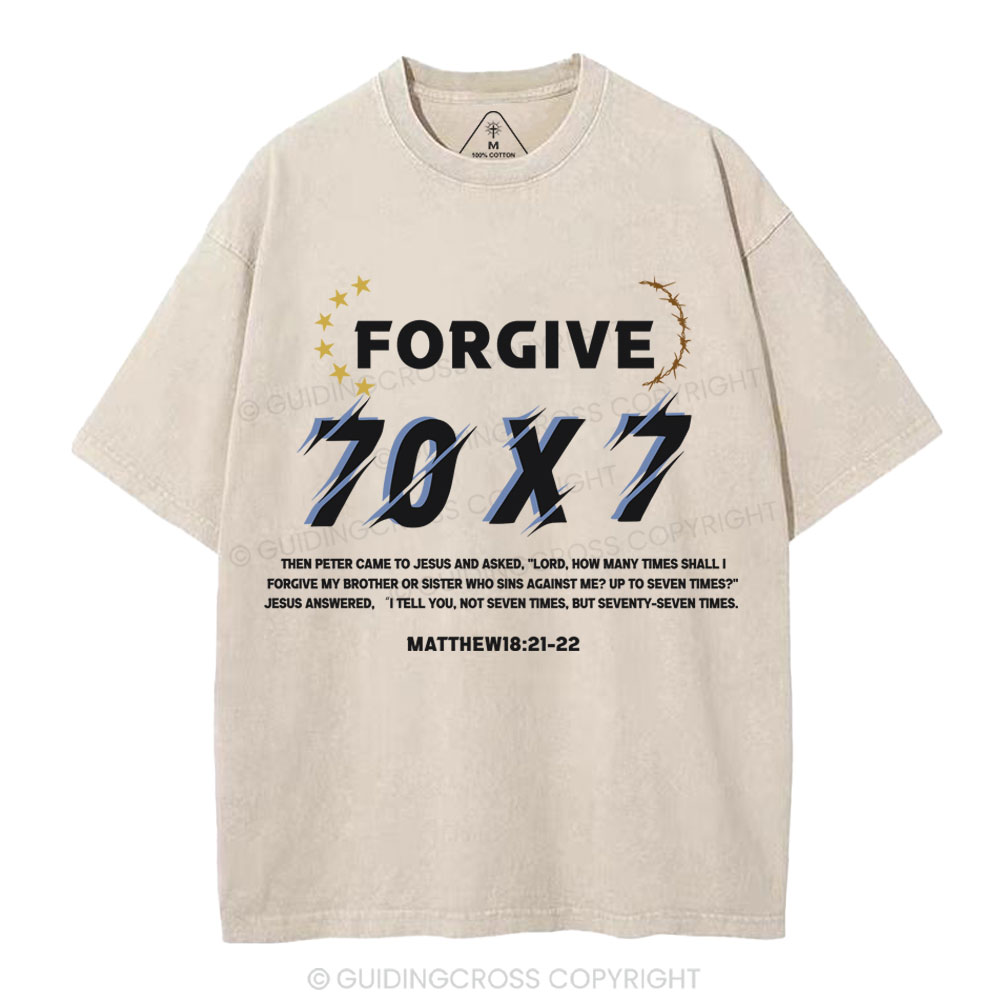 Forgive 70X7 Christian Washed T-Shirt