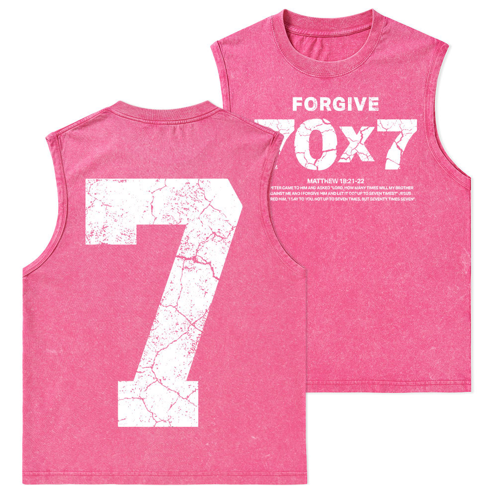 Forgive 70X7 Christian Washed Tank Top